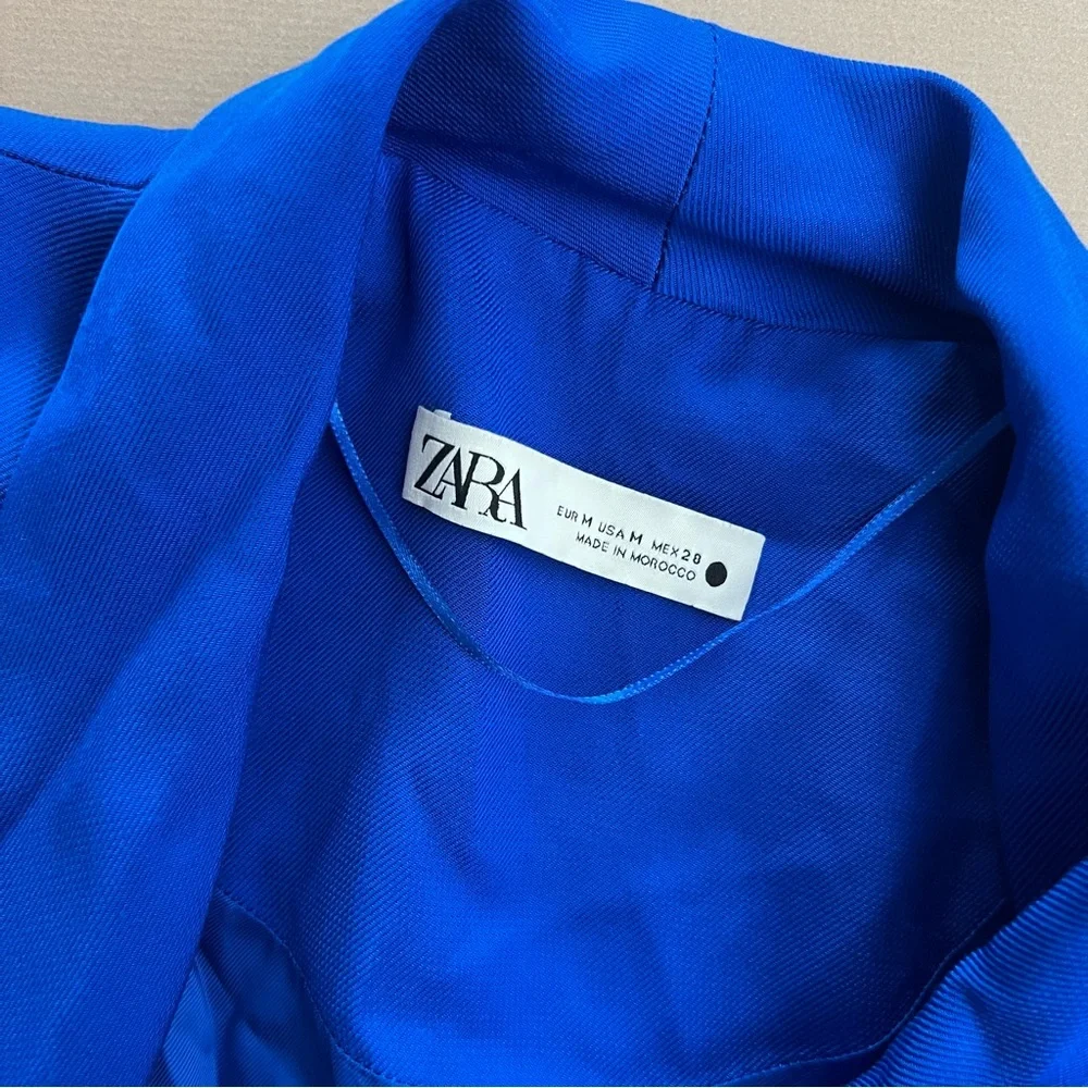 Zara Vibrant Cobalt Blue Blazer Wrap Dress - Picture 5 of 12